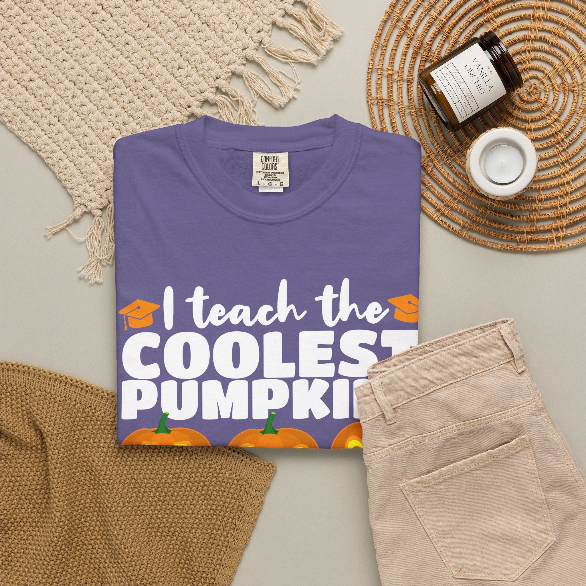 Teacher Halloween T-Shirt — "I Teach the Coolest Pumpkins in the Patch"