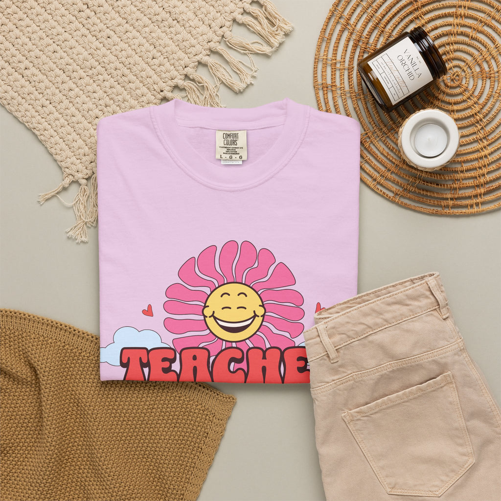 Teacher Vibes Retro Sunflower T-Shirt