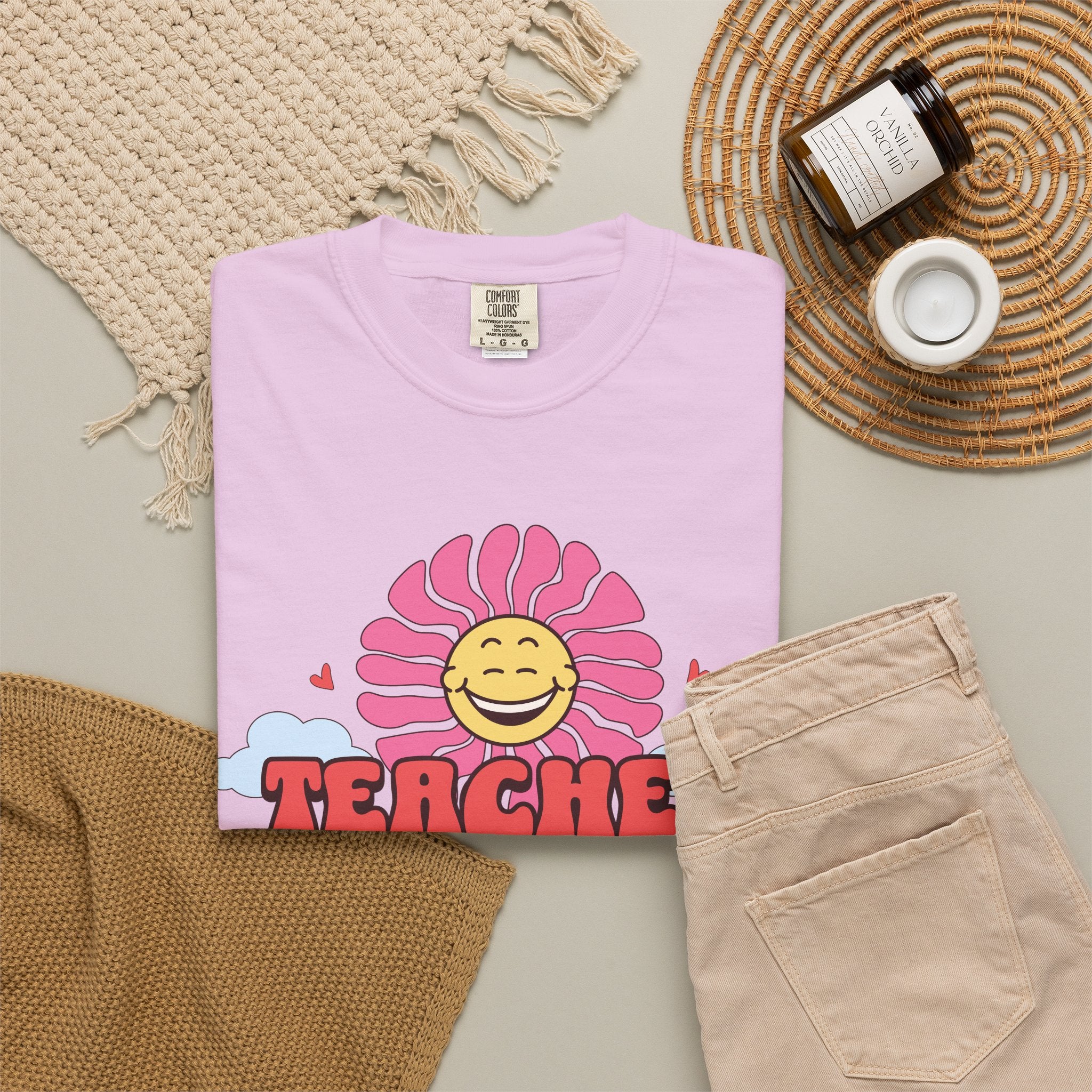 Teacher Vibes Retro Sunflower T-Shirt