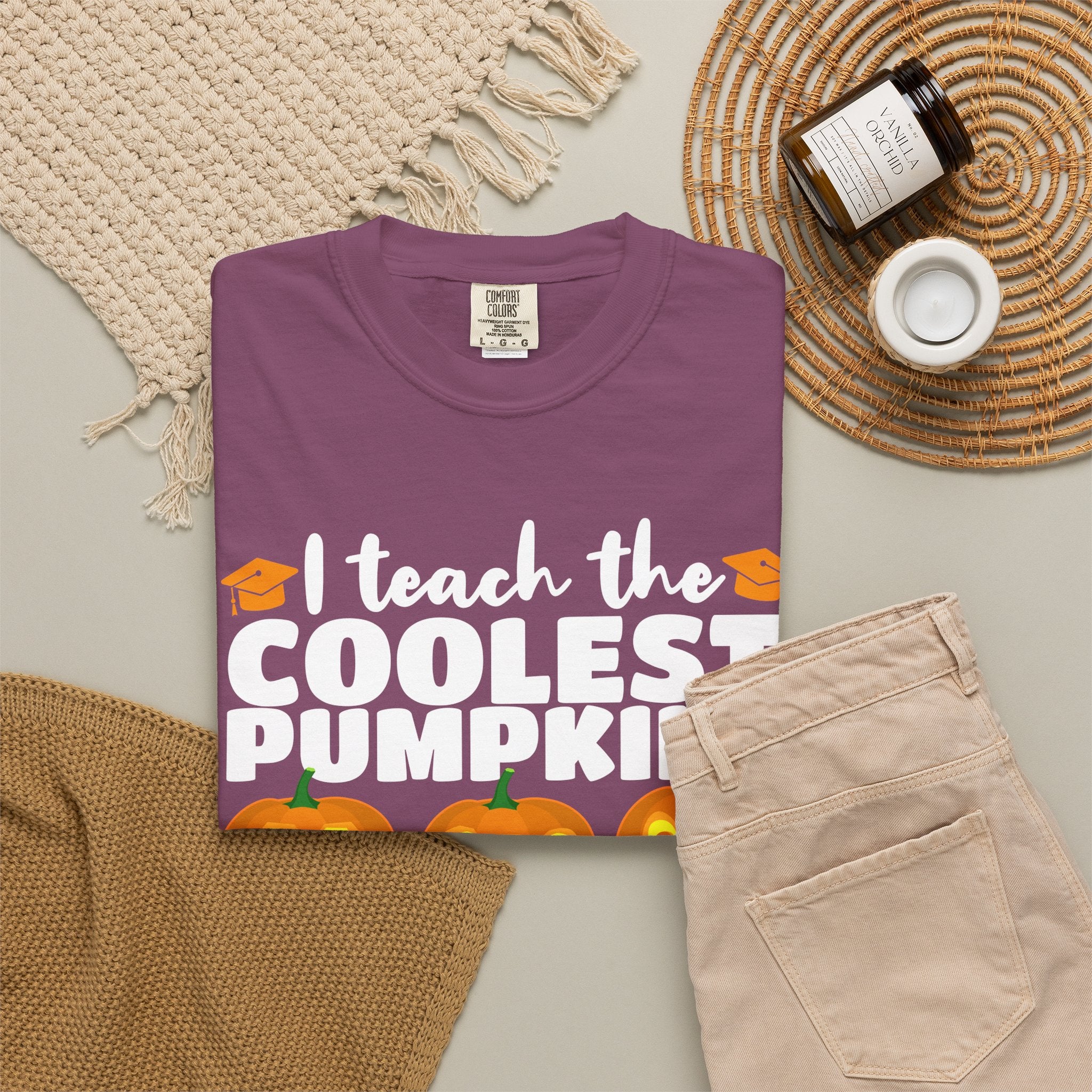 Teacher Halloween T-Shirt — "I Teach the Coolest Pumpkins in the Patch"