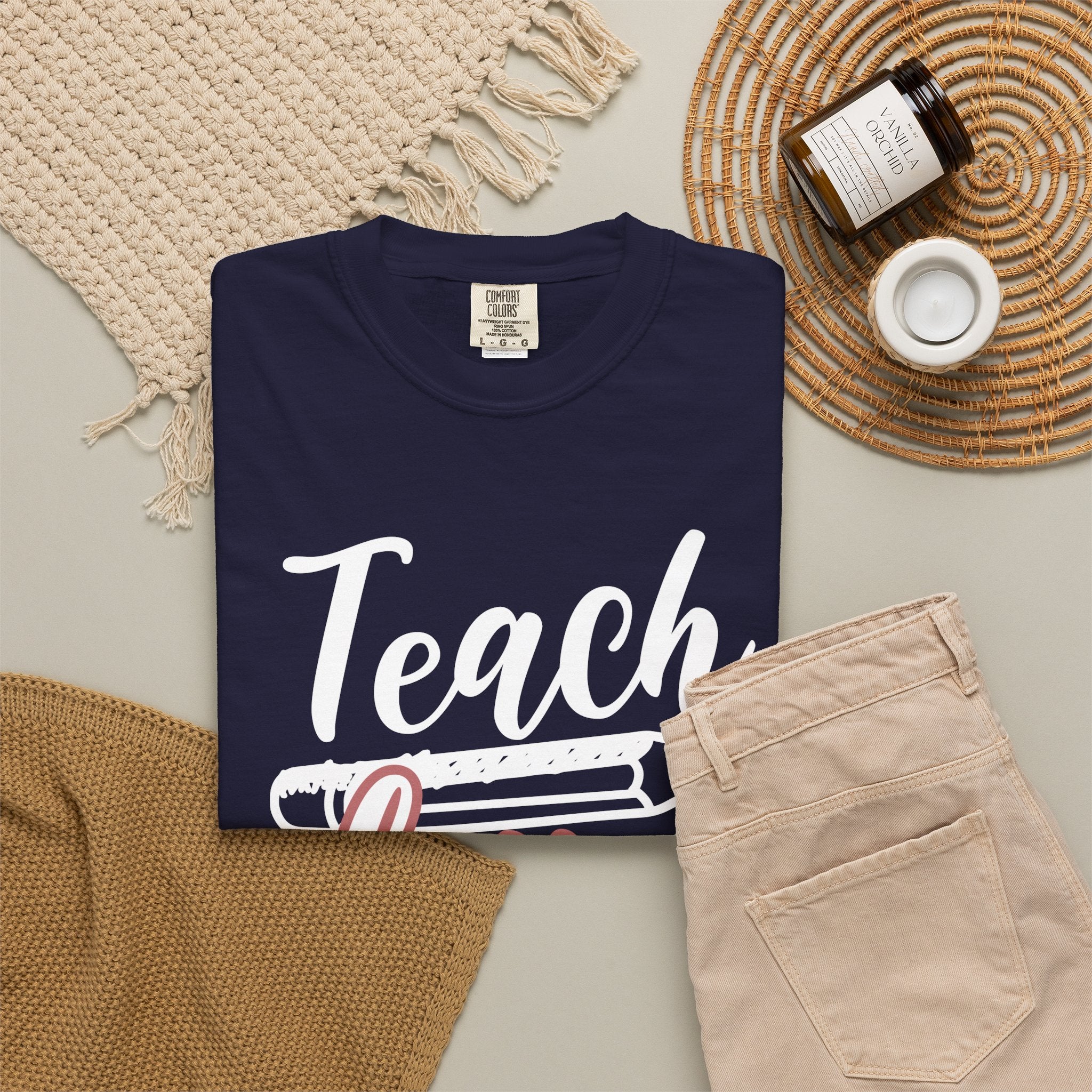 Teach Love Inspire Teacher T‑Shirt — Cute Floral Pencil School Gift