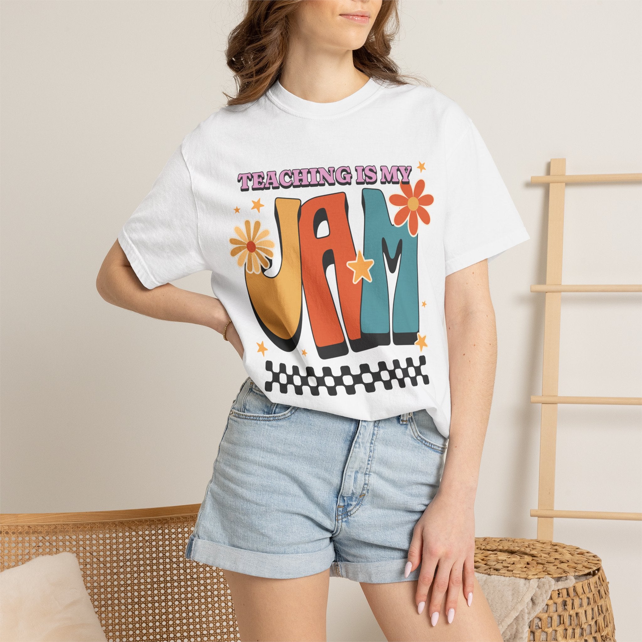 Teaching Is My Jam T-Shirt — Retro Floral Teacher Tee