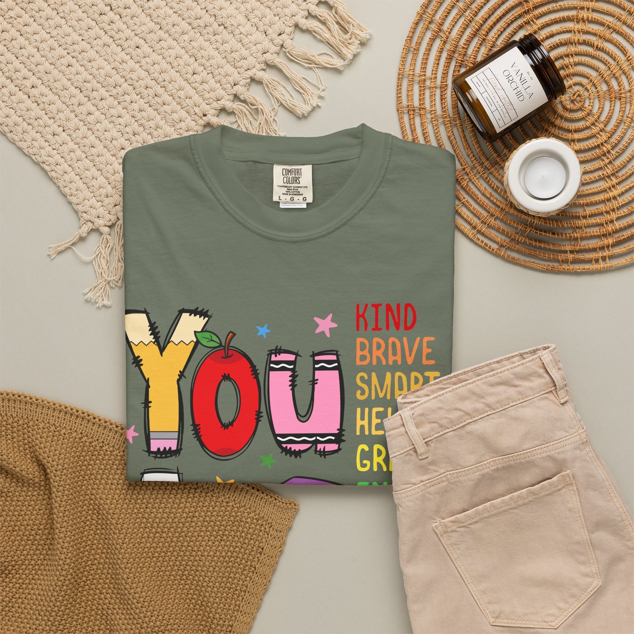 You Are Inspirational Graphic Tee — Kind, Brave, Smart Positive Message T-Shirt