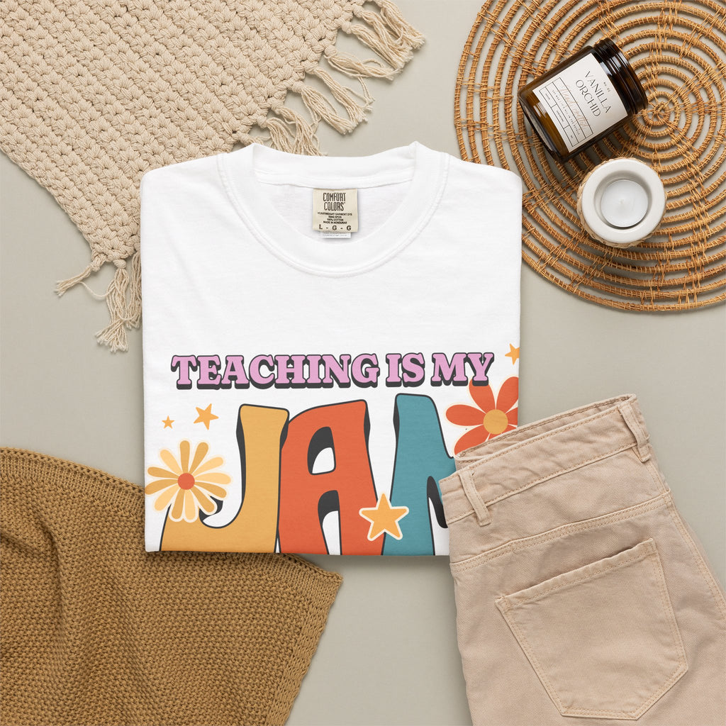 Teaching Is My Jam T-Shirt — Retro Floral Teacher Tee