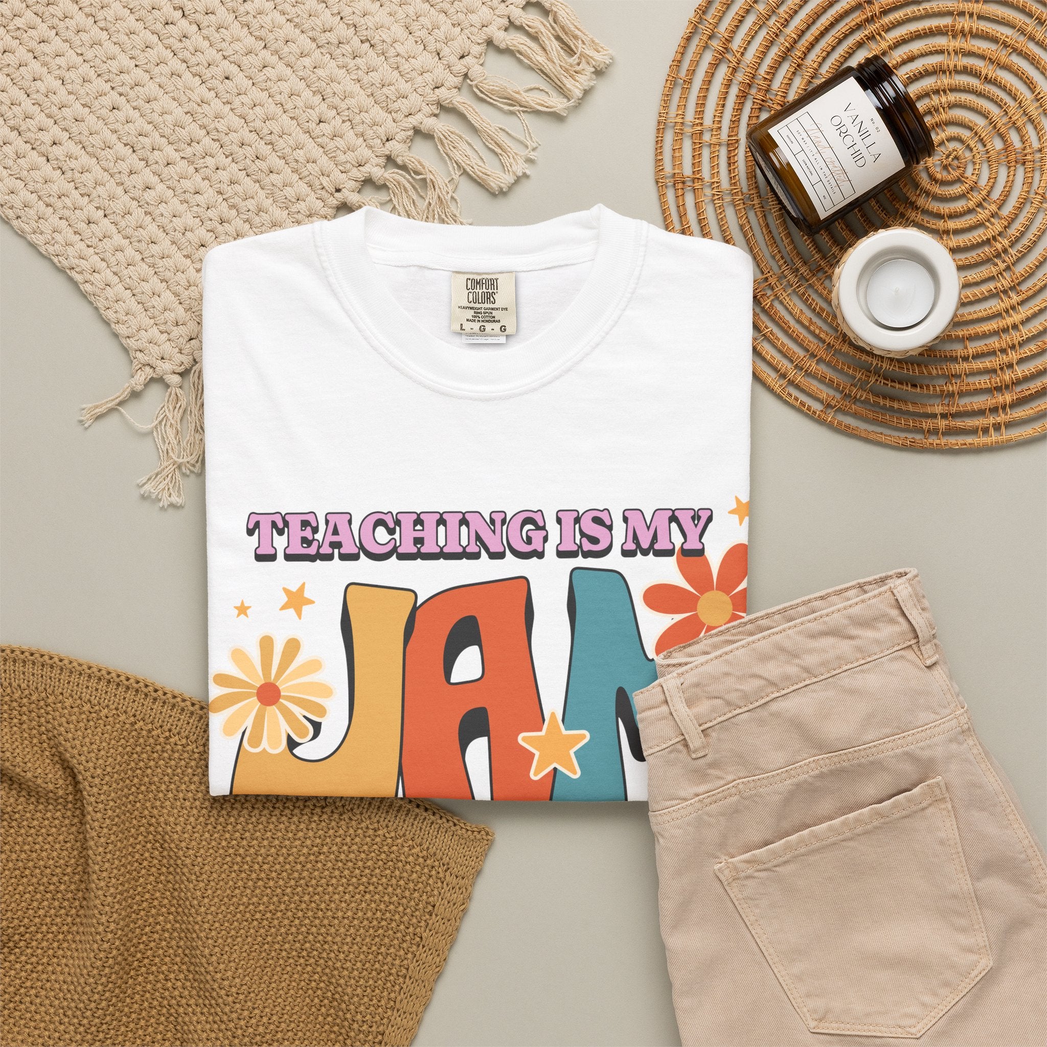 Teaching Is My Jam T-Shirt — Retro Floral Teacher Tee