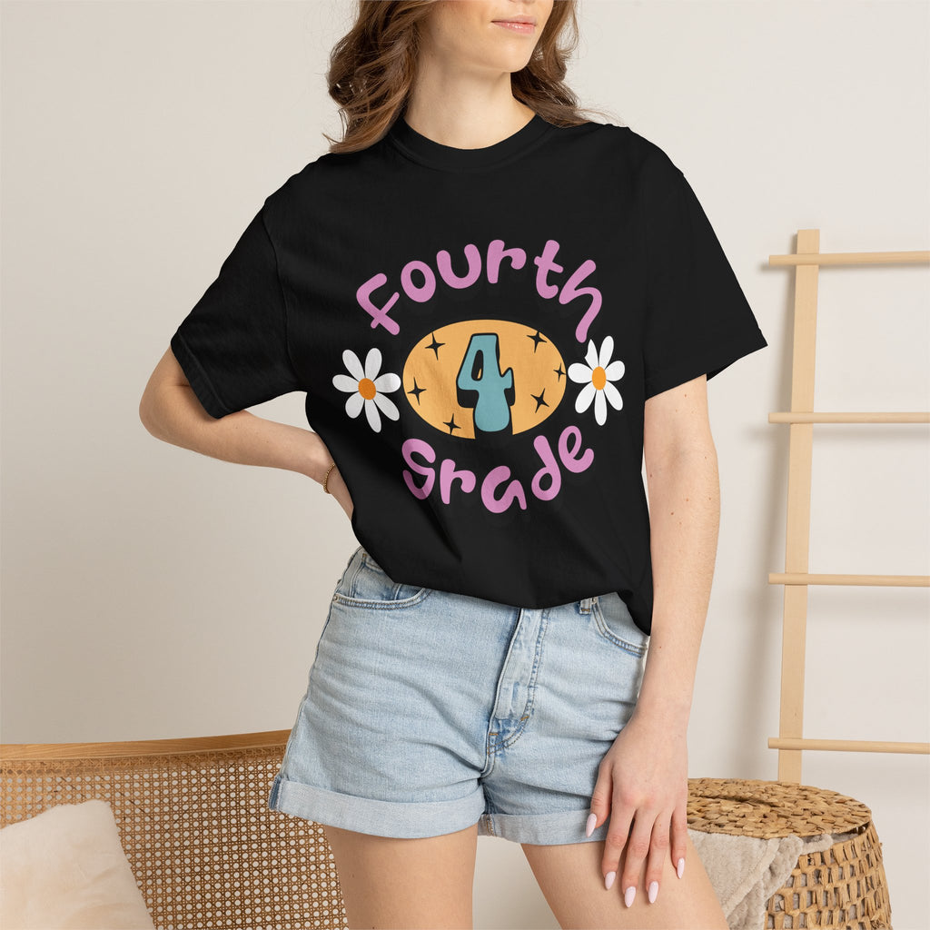 Fourth Grade T-Shirt — Cute Retro Daisy Back-to-School Shirt