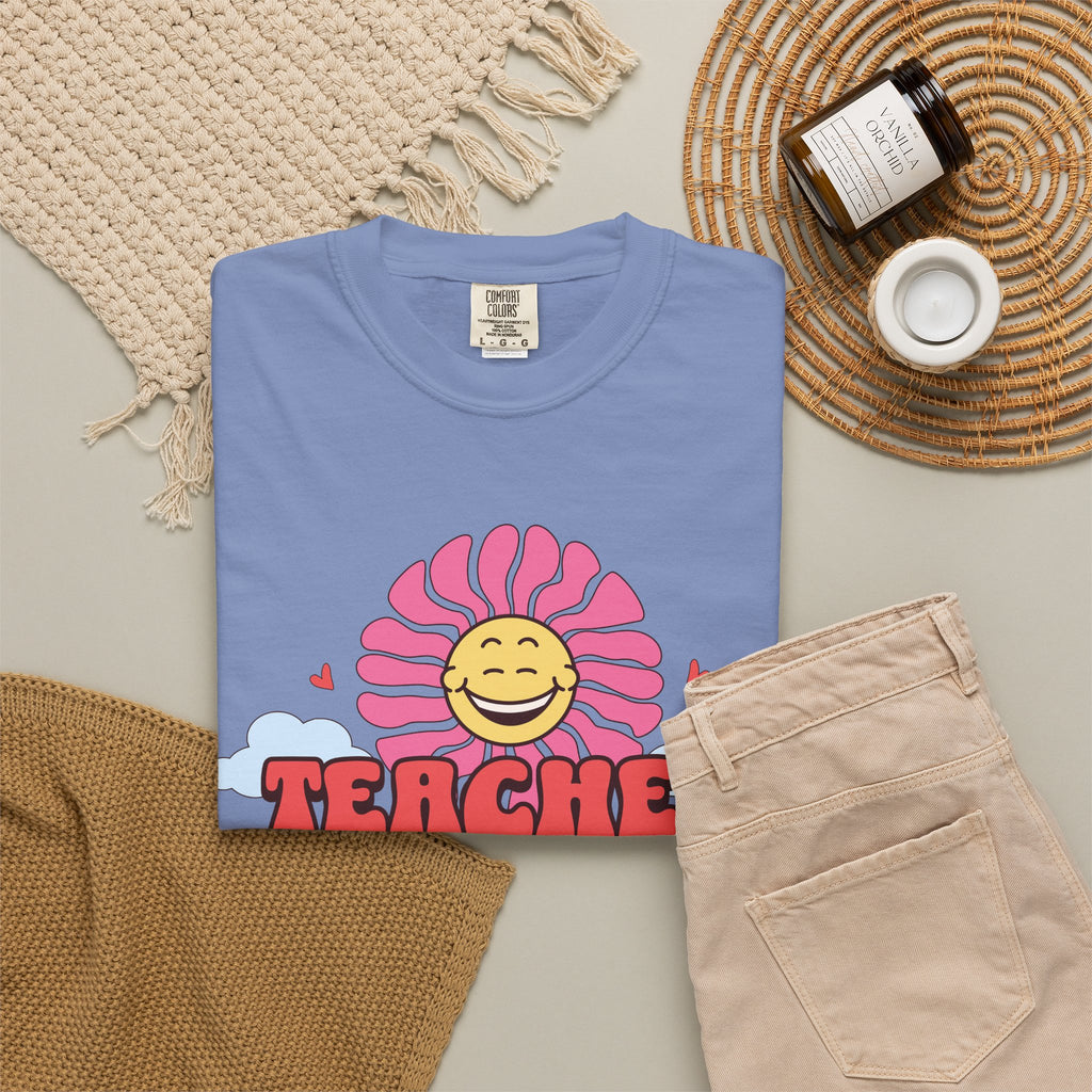 Teacher Vibes Retro Sunflower T-Shirt