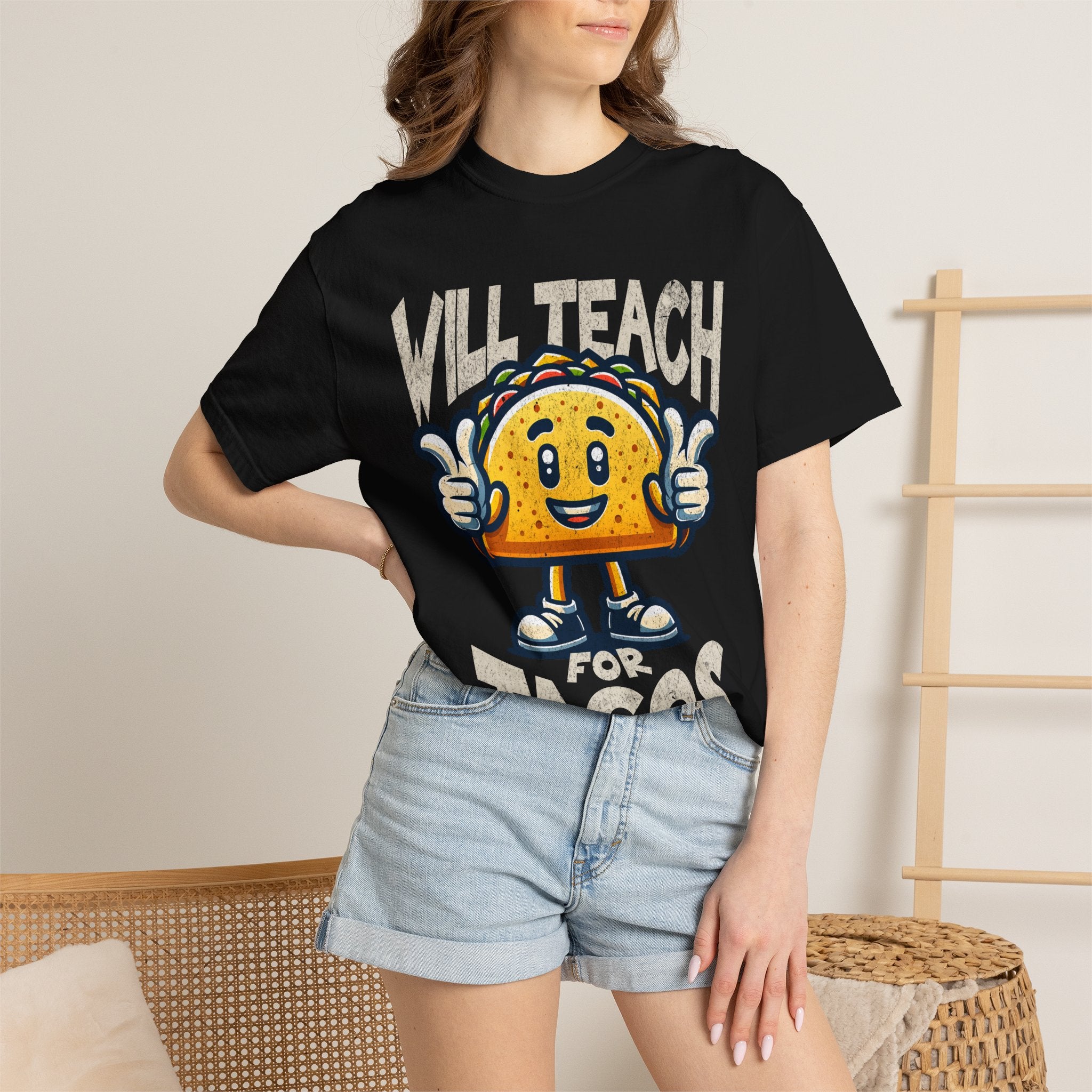 Will Teach for Tacos T-Shirt — Funny Taco Teacher Tee