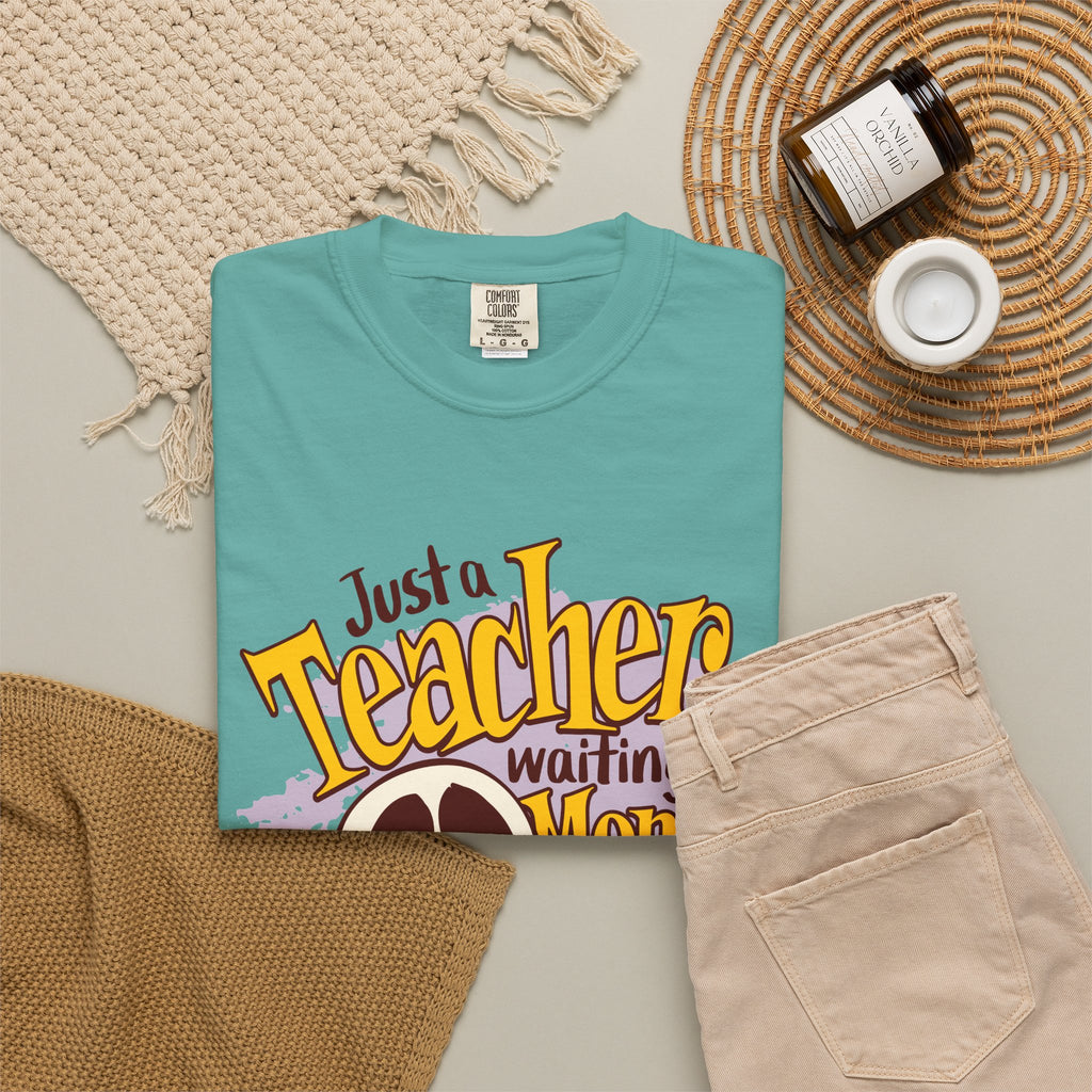 Teacher Skeleton T‑Shirt – "Just a Teacher Waiting for Money" Funny #teacherlife Tee