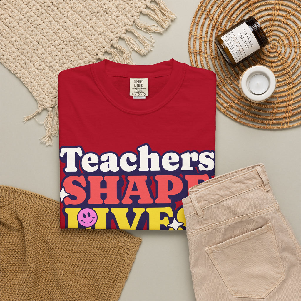 Teachers Shape Lives Forever T-Shirt — Retro Cute Teacher Appreciation Tee
