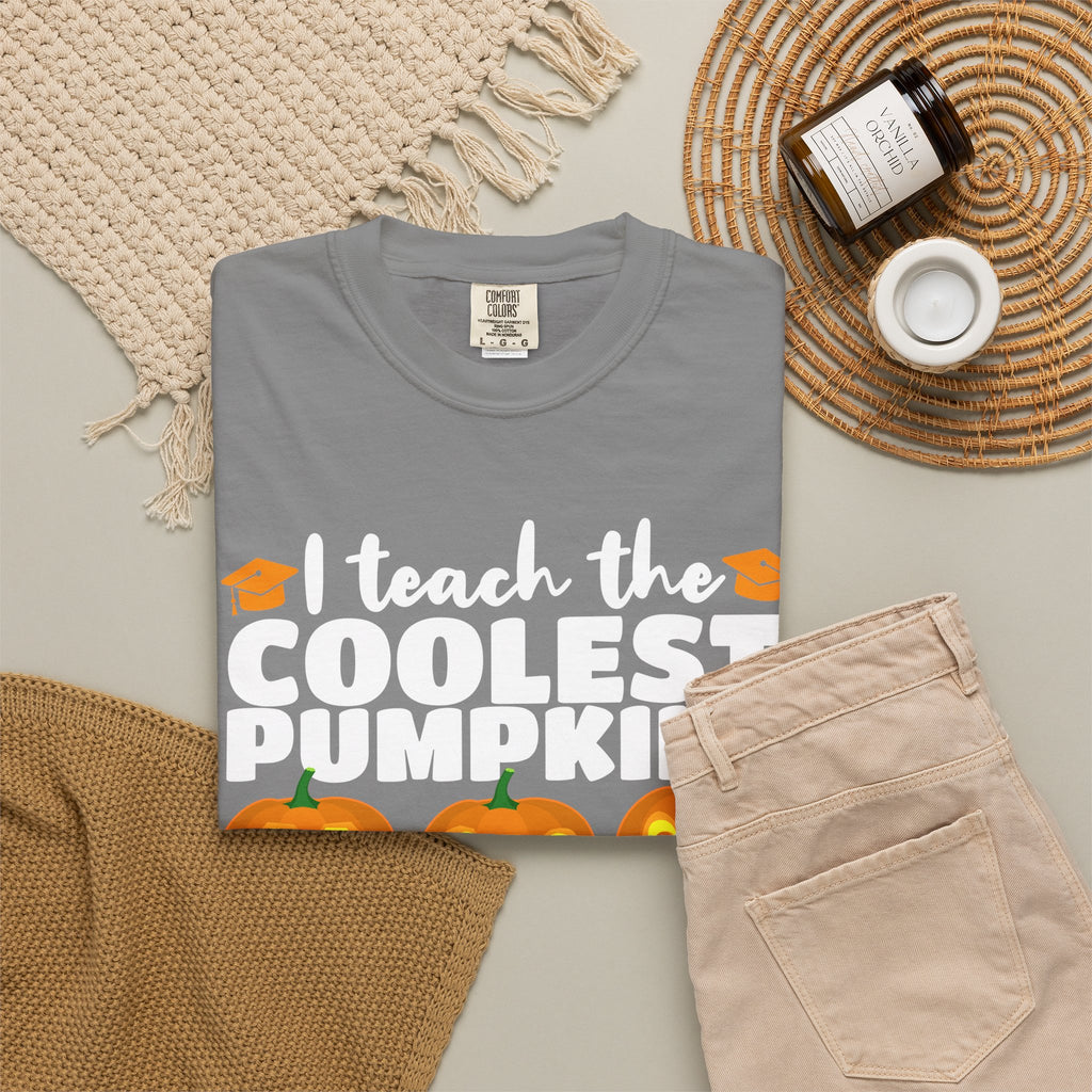 Teacher Halloween T-Shirt — "I Teach the Coolest Pumpkins in the Patch"