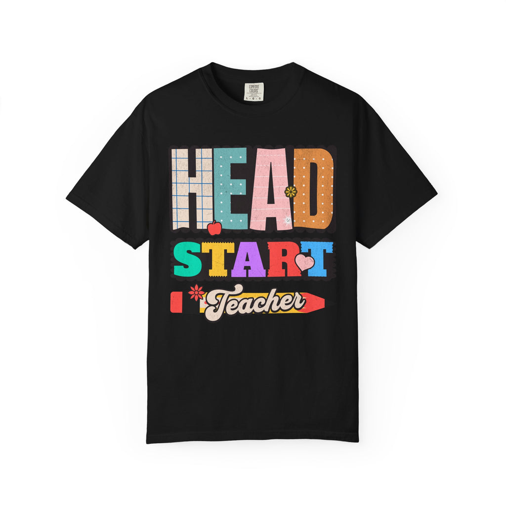 Head Start Teacher Colorblock Graphic T-Shirt — Retro School Staff Gift