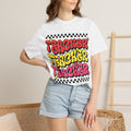 Teacher Retro Graphic T-Shirt — Psychedelic Checkerboard Design