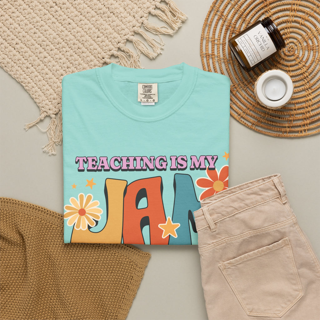 Teaching Is My Jam T-Shirt — Retro Floral Teacher Tee