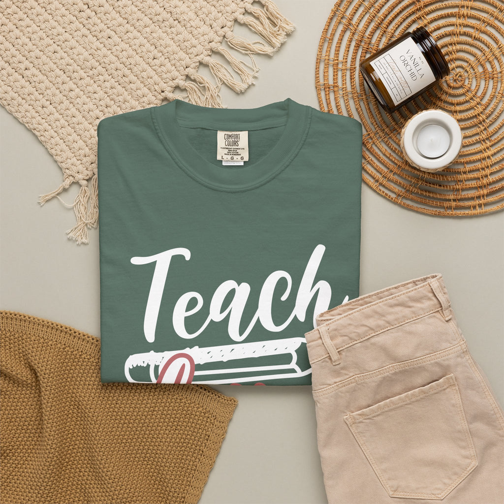 Teach Love Inspire Teacher T‑Shirt — Cute Floral Pencil School Gift
