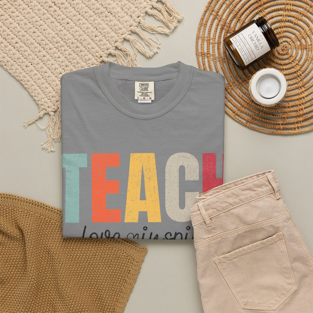 Teach Love Inspire T-Shirt — Colorful Teacher Appreciation Tee