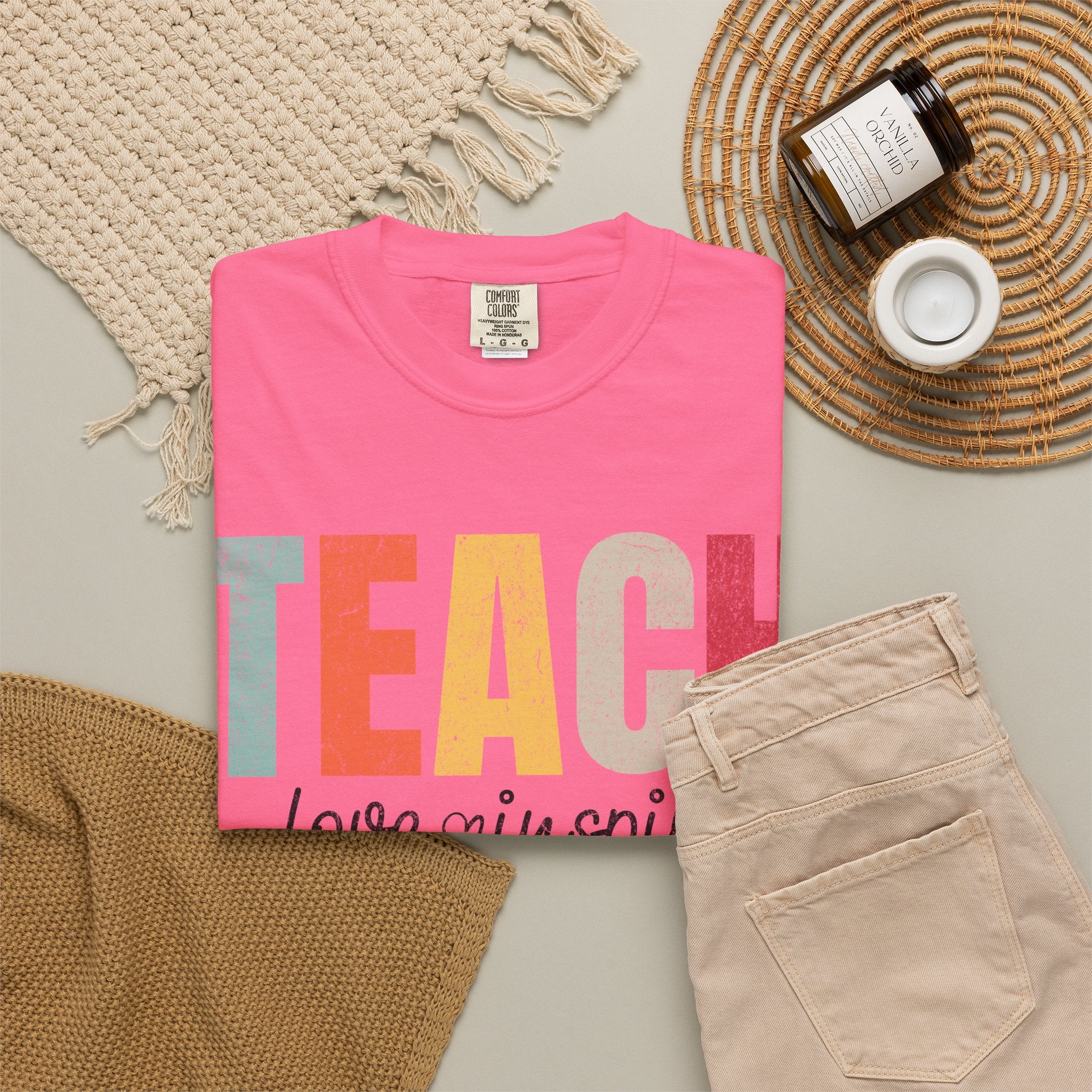 Teach Love Inspire T-Shirt — Colorful Teacher Appreciation Tee