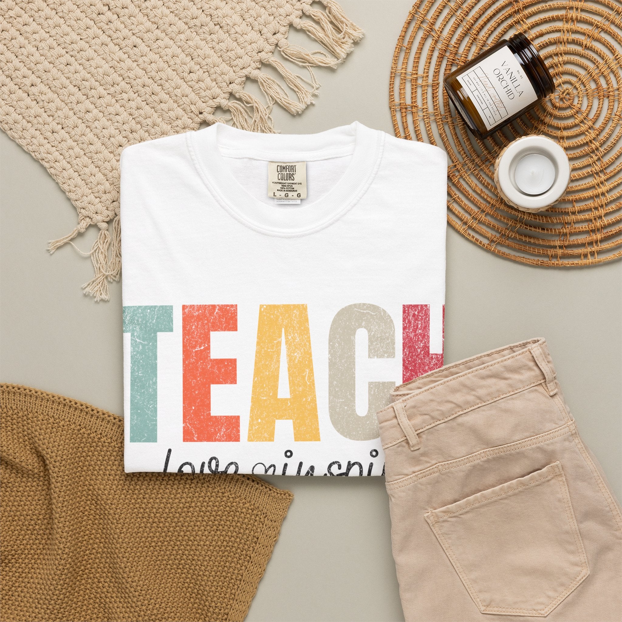 Teach Love Inspire T-Shirt — Colorful Teacher Appreciation Tee