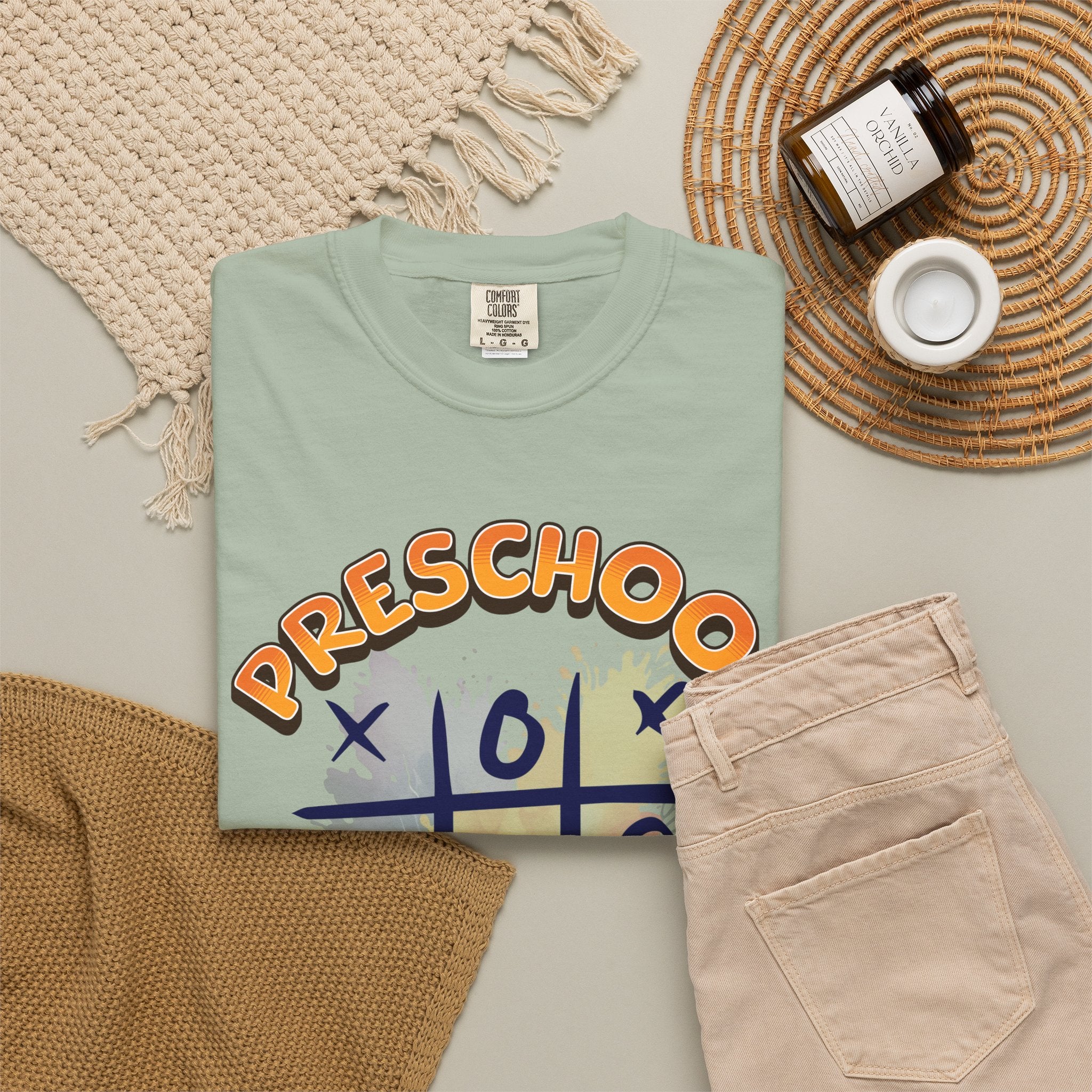 Preschool Teacher Tic-Tac-Toe T-Shirt — Hello Kindergarten Classroom Tee