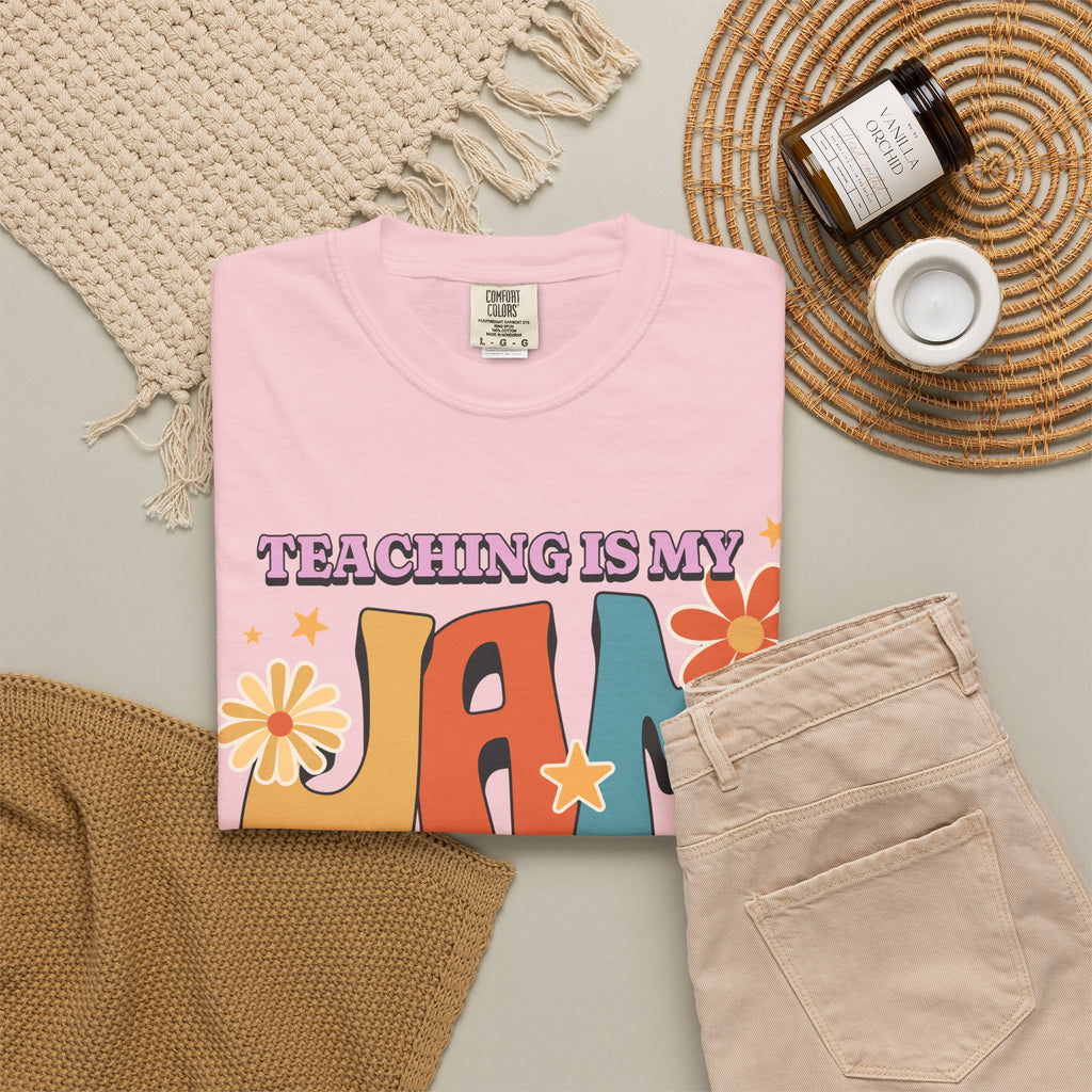 Teaching Is My Jam T-Shirt — Retro Floral Teacher Tee