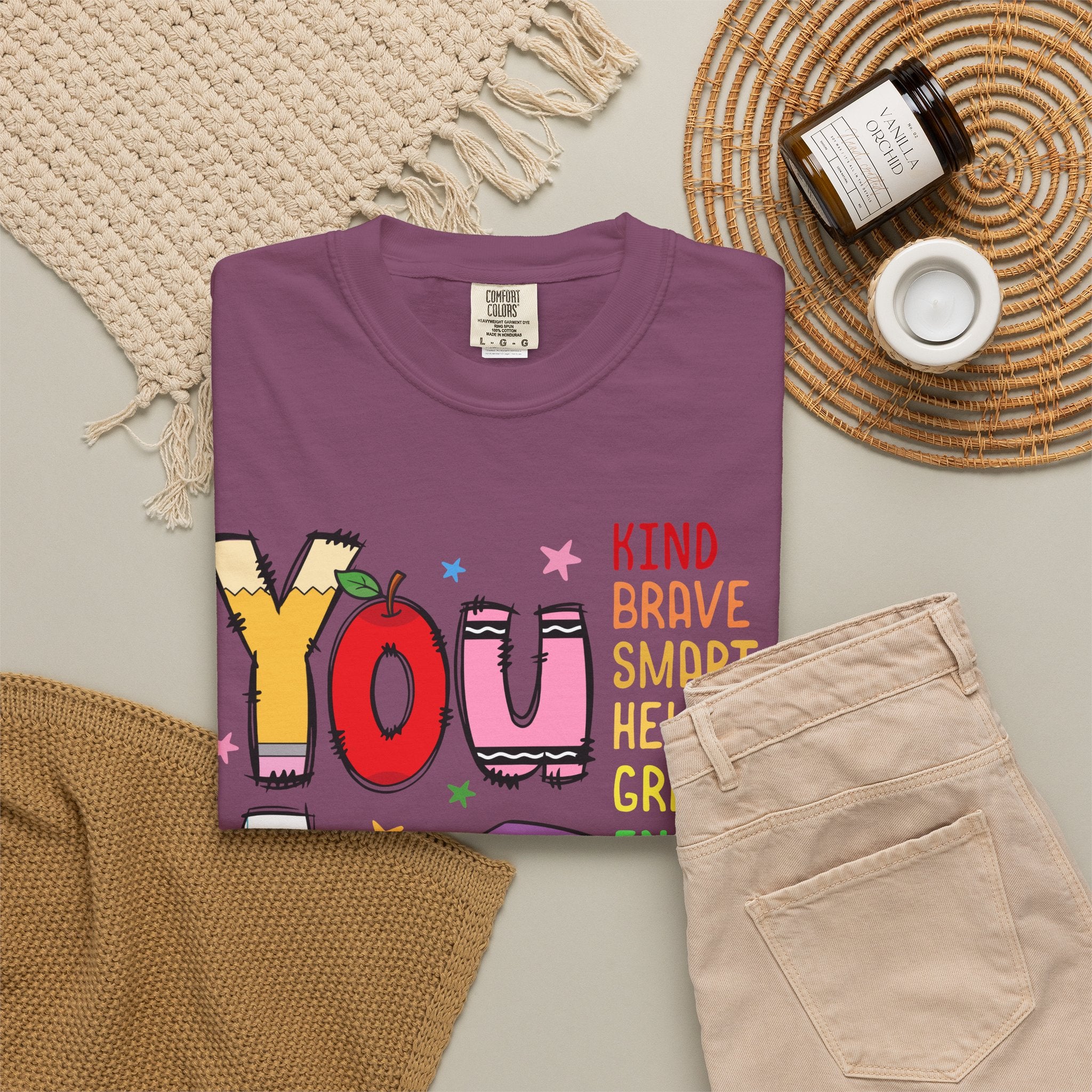 You Are Inspirational Graphic Tee — Kind, Brave, Smart Positive Message T-Shirt