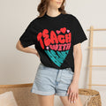 Teach With Heart T-Shirt — Retro Heart Teacher Tee