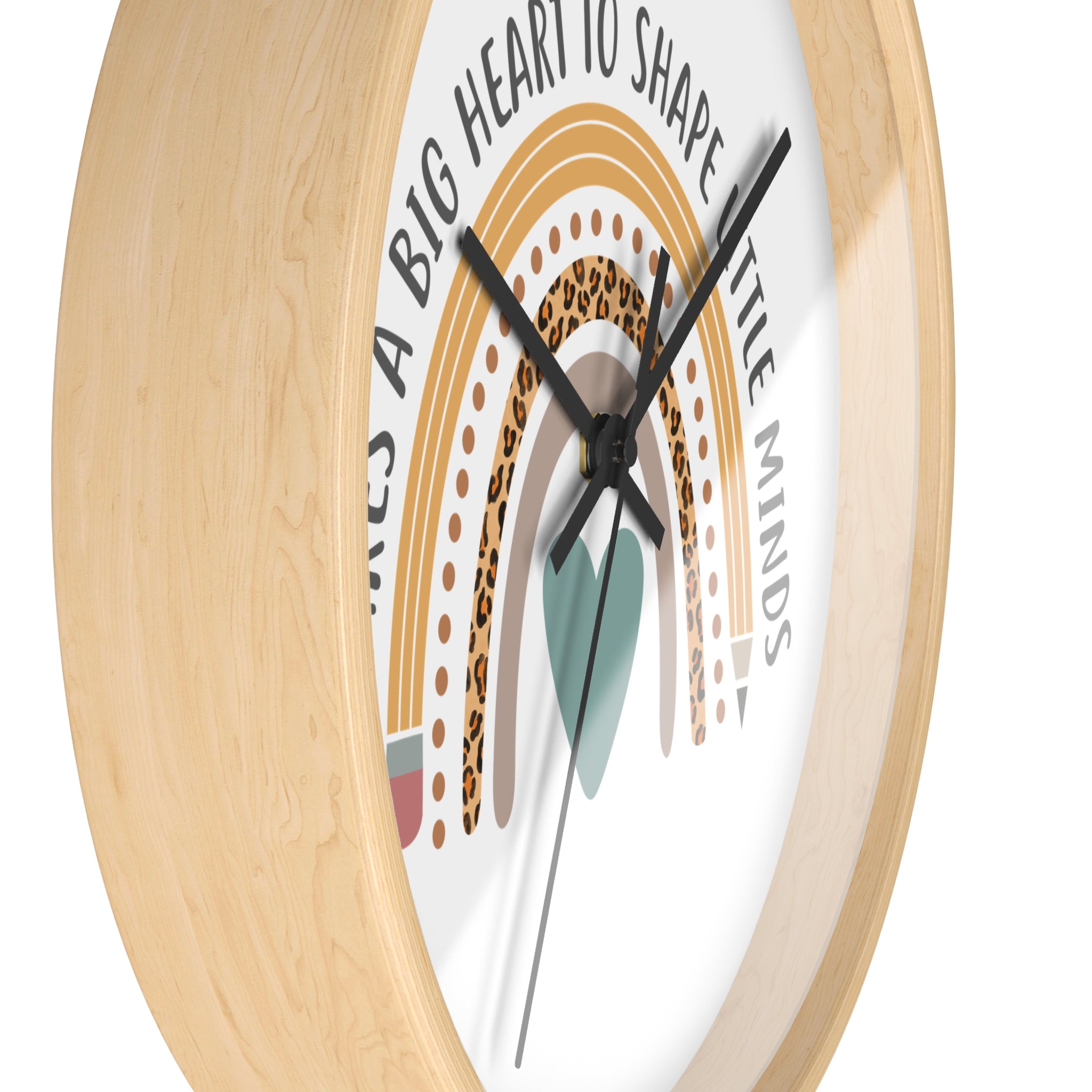Teacher Appreciation Rainbow Wall Clock – "It Takes a Big Heart to Shape Little Minds"