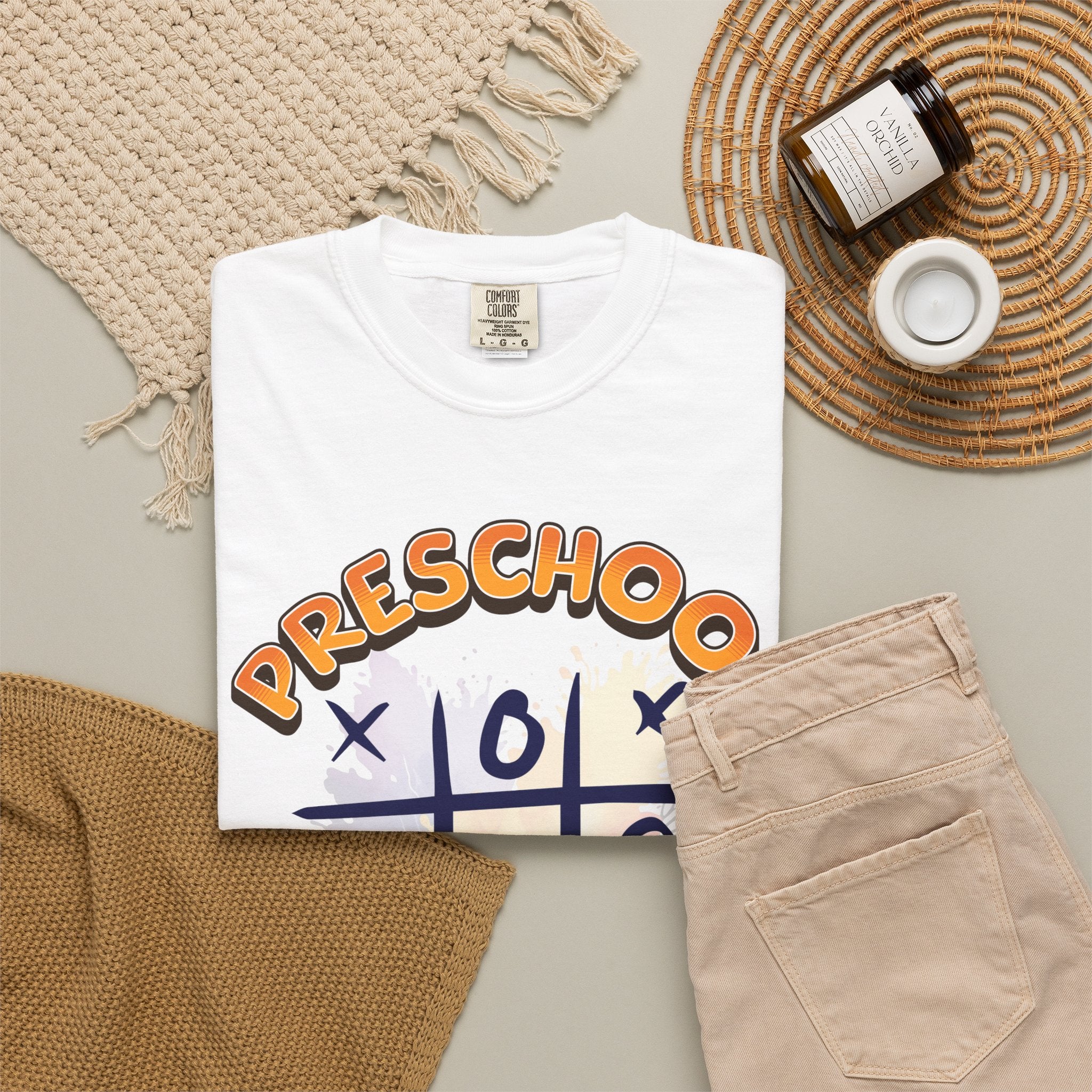 Preschool Teacher Tic-Tac-Toe T-Shirt — Hello Kindergarten Classroom Tee
