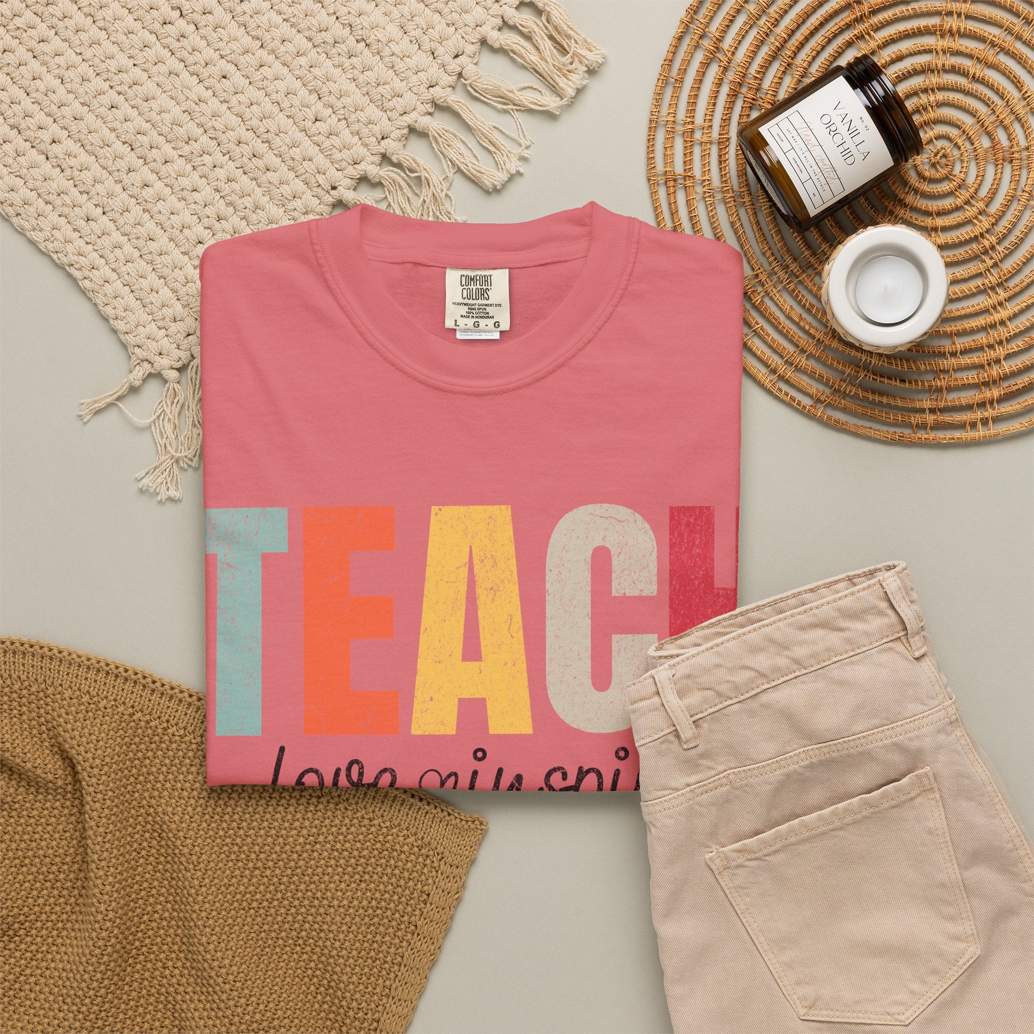 Teach Love Inspire T-Shirt — Colorful Teacher Appreciation Tee