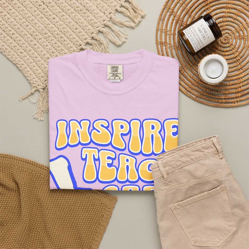 Inspire Teach Care Love T-Shirt — Retro Teacher Appreciation Tee