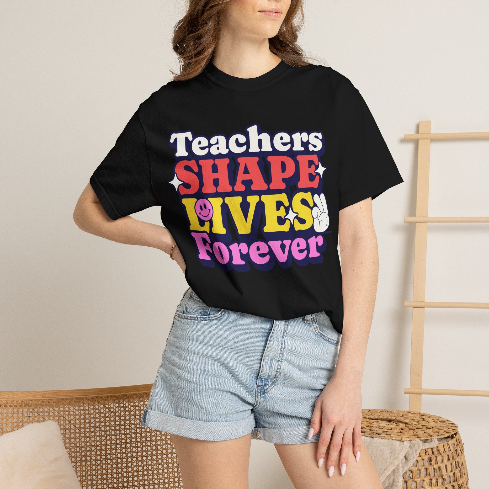Teachers Shape Lives Forever T-Shirt — Retro Cute Teacher Appreciation Tee