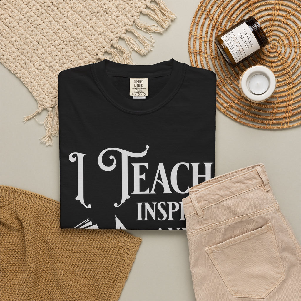 Teacher Coffee T-Shirt — “I Teach, Inspire and Survive on Coffee” Teacher Gift Tee