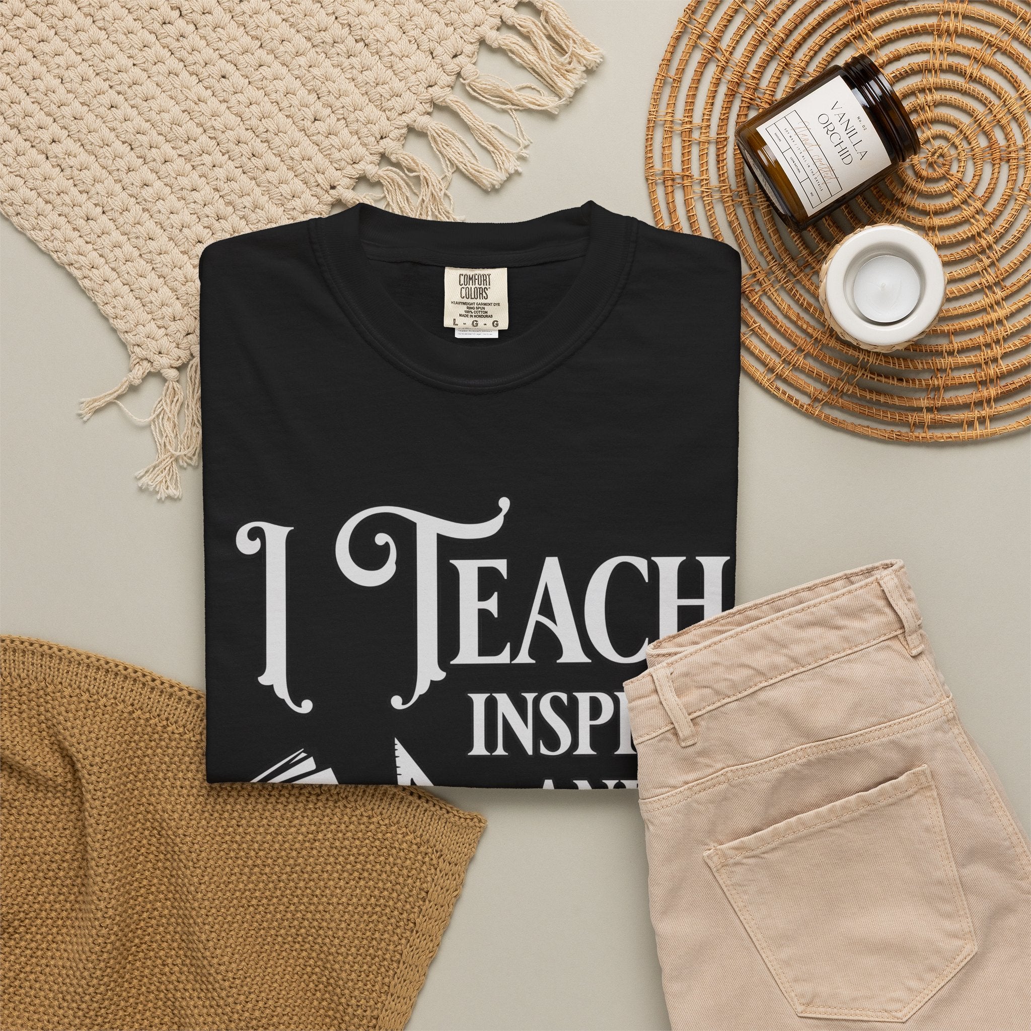 Teacher Coffee T-Shirt — “I Teach, Inspire and Survive on Coffee” Teacher Gift Tee