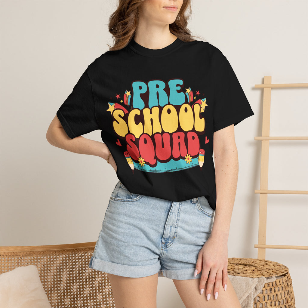 T-Shirt — "Preschool Squad" Retro Kids Back-to-School Tee