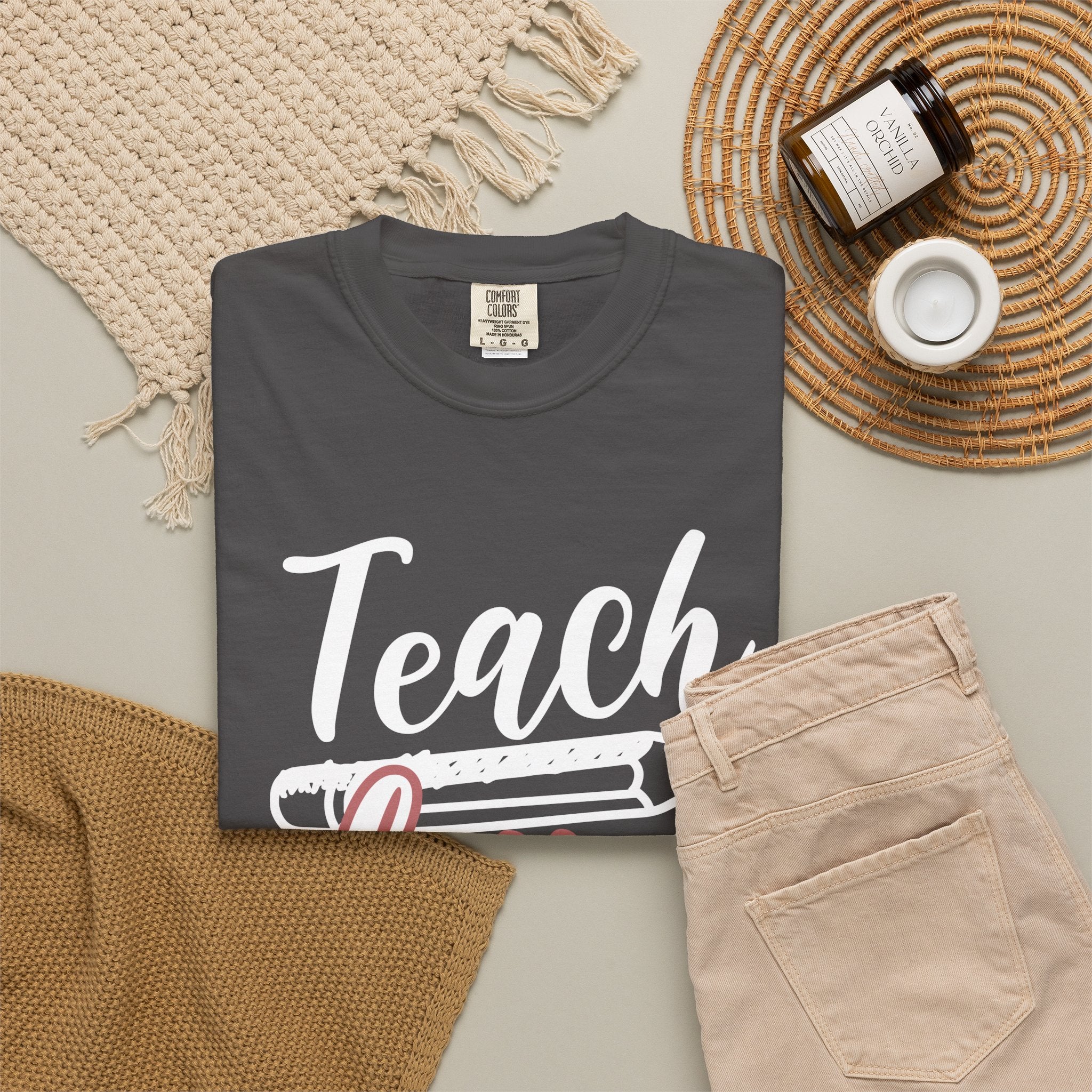 Teach Love Inspire Teacher T‑Shirt — Cute Floral Pencil School Gift