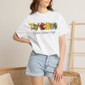 Teacher Graphic T-Shirt – "Teach, Coach, Nurture, Inspire" School Apple & Globe Design