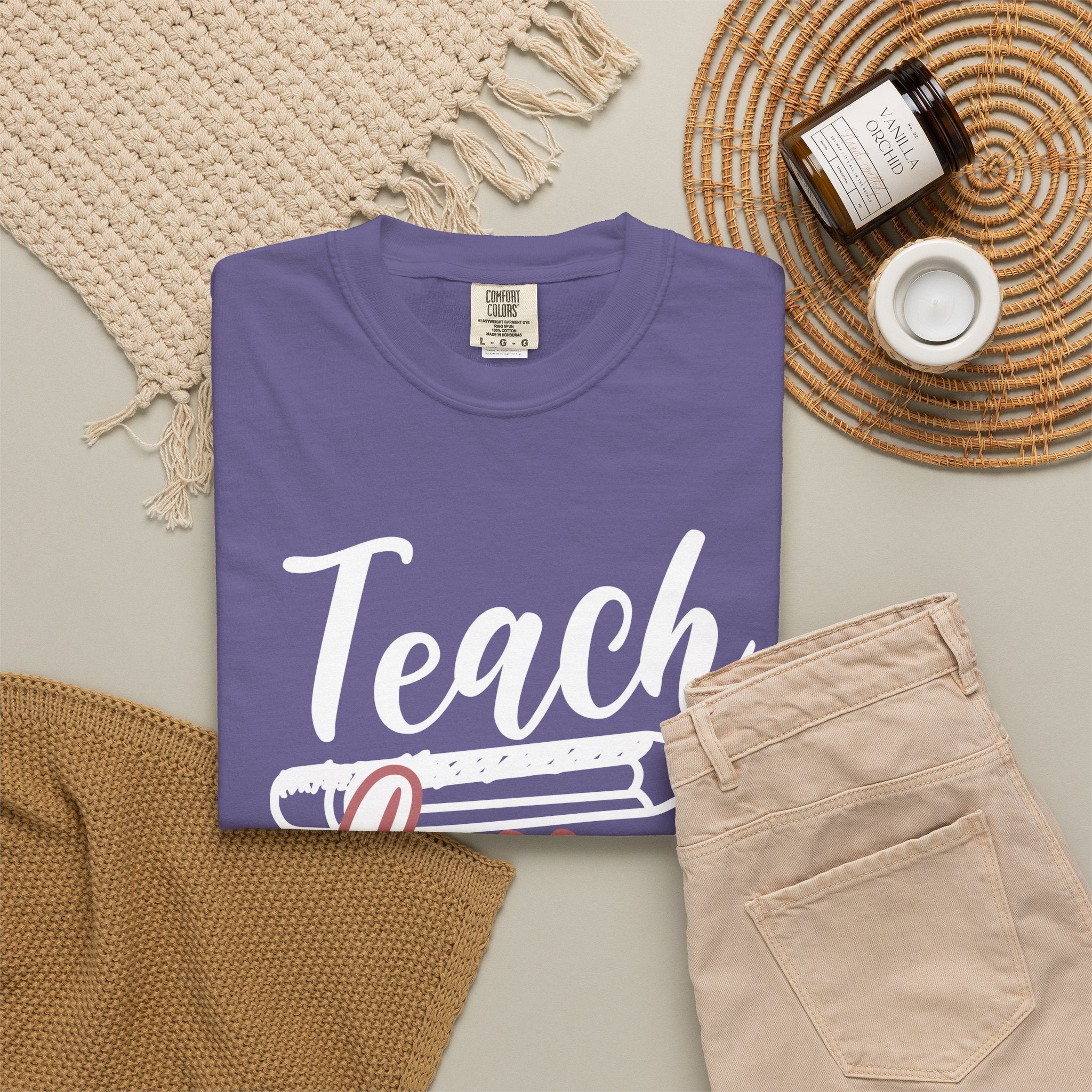 Teach Love Inspire Teacher T‑Shirt — Cute Floral Pencil School Gift