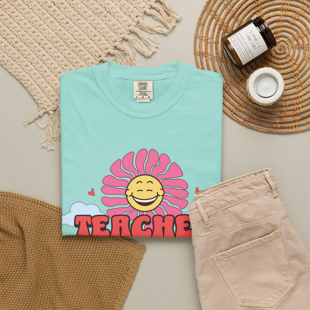 Teacher Vibes Retro Sunflower T-Shirt