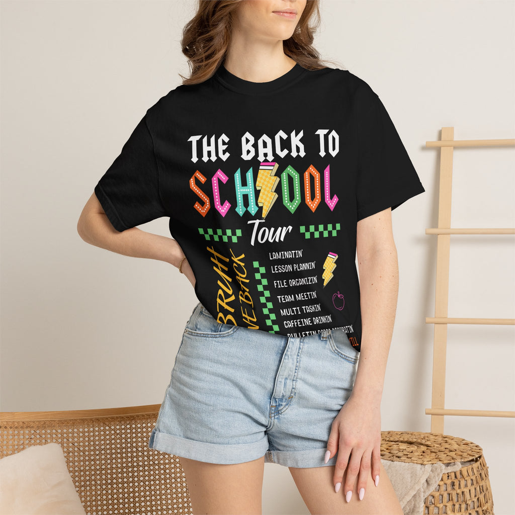 Back to School Tour T-Shirt — Funny Teacher Shirt with “Bruh We Back” Design