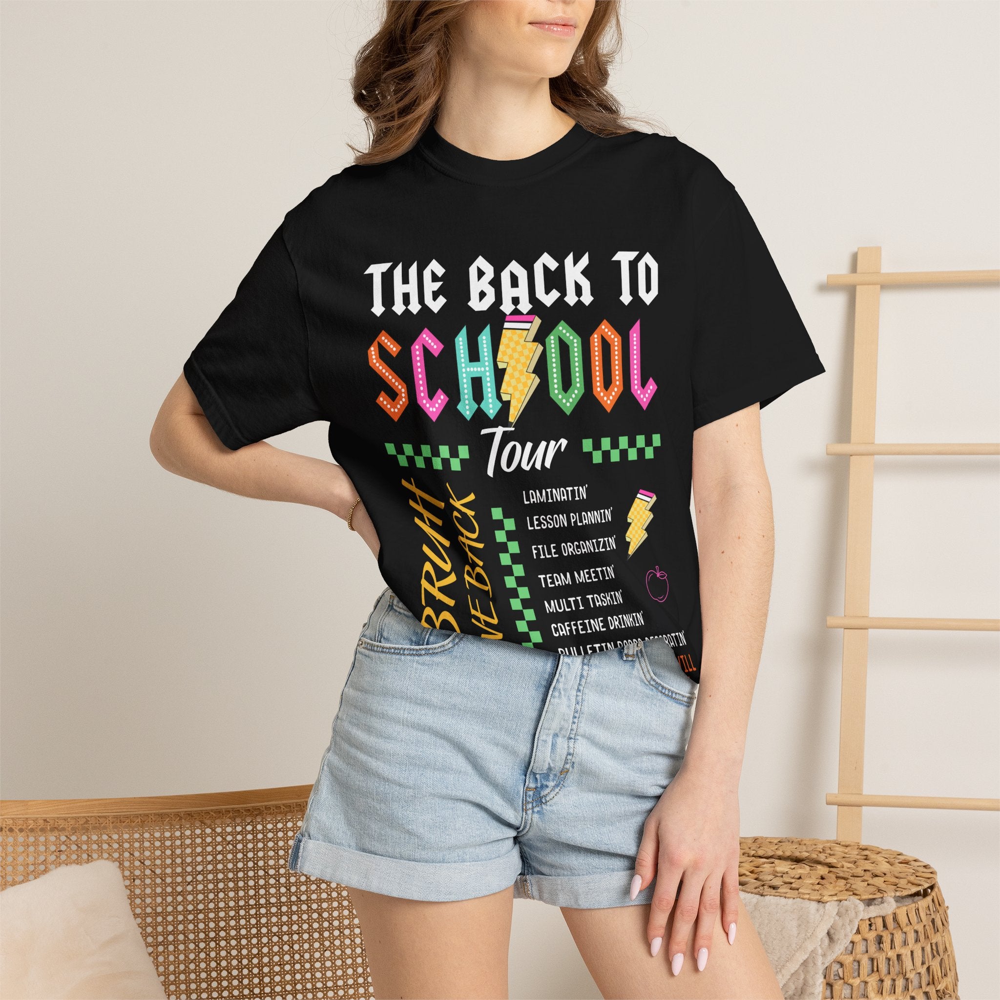 Back to School Tour T-Shirt — Funny Teacher Shirt with “Bruh We Back” Design
