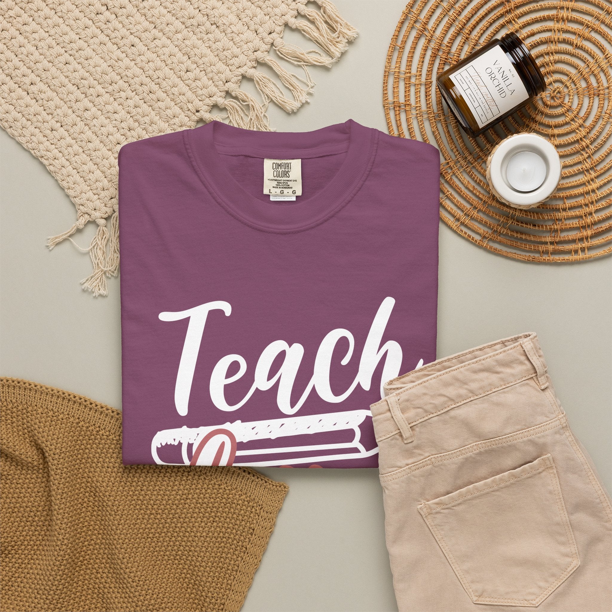 Teach Love Inspire Teacher T‑Shirt — Cute Floral Pencil School Gift