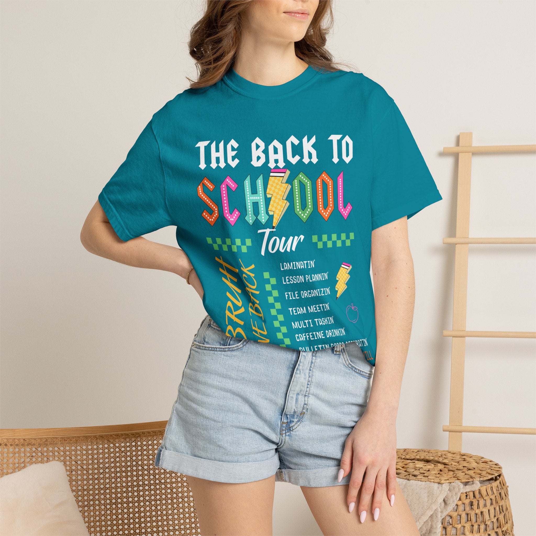 Back to School Tour T-Shirt — Funny Teacher Shirt with “Bruh We Back” Design