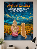 A Girl & Her Dog Poster — "A Bond That Can't Be Broken" Matte Vertical Wall Art