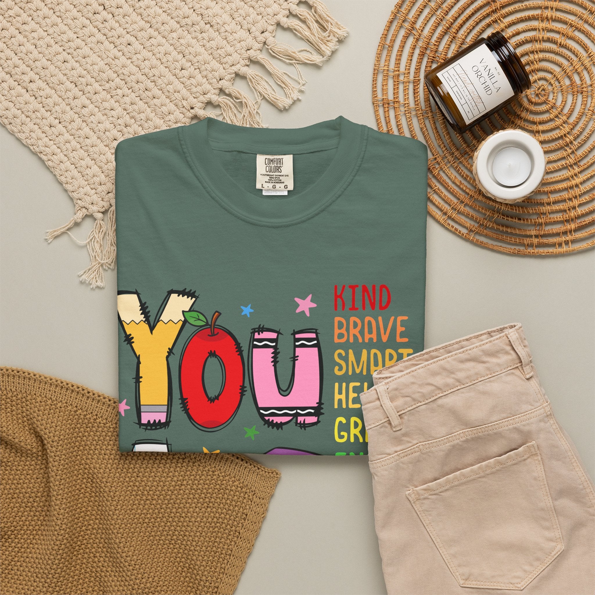You Are Inspirational Graphic Tee — Kind, Brave, Smart Positive Message T-Shirt