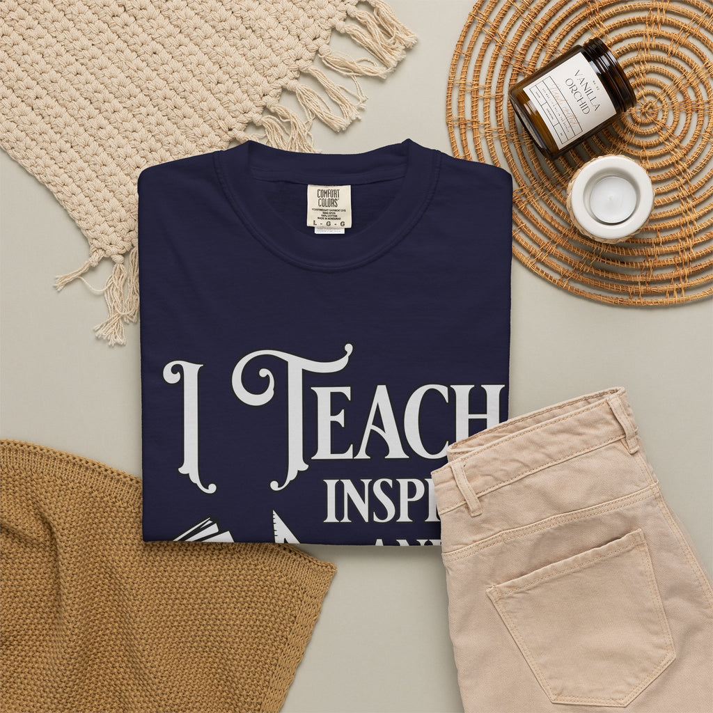 Teacher Coffee T-Shirt — “I Teach, Inspire and Survive on Coffee” Teacher Gift Tee
