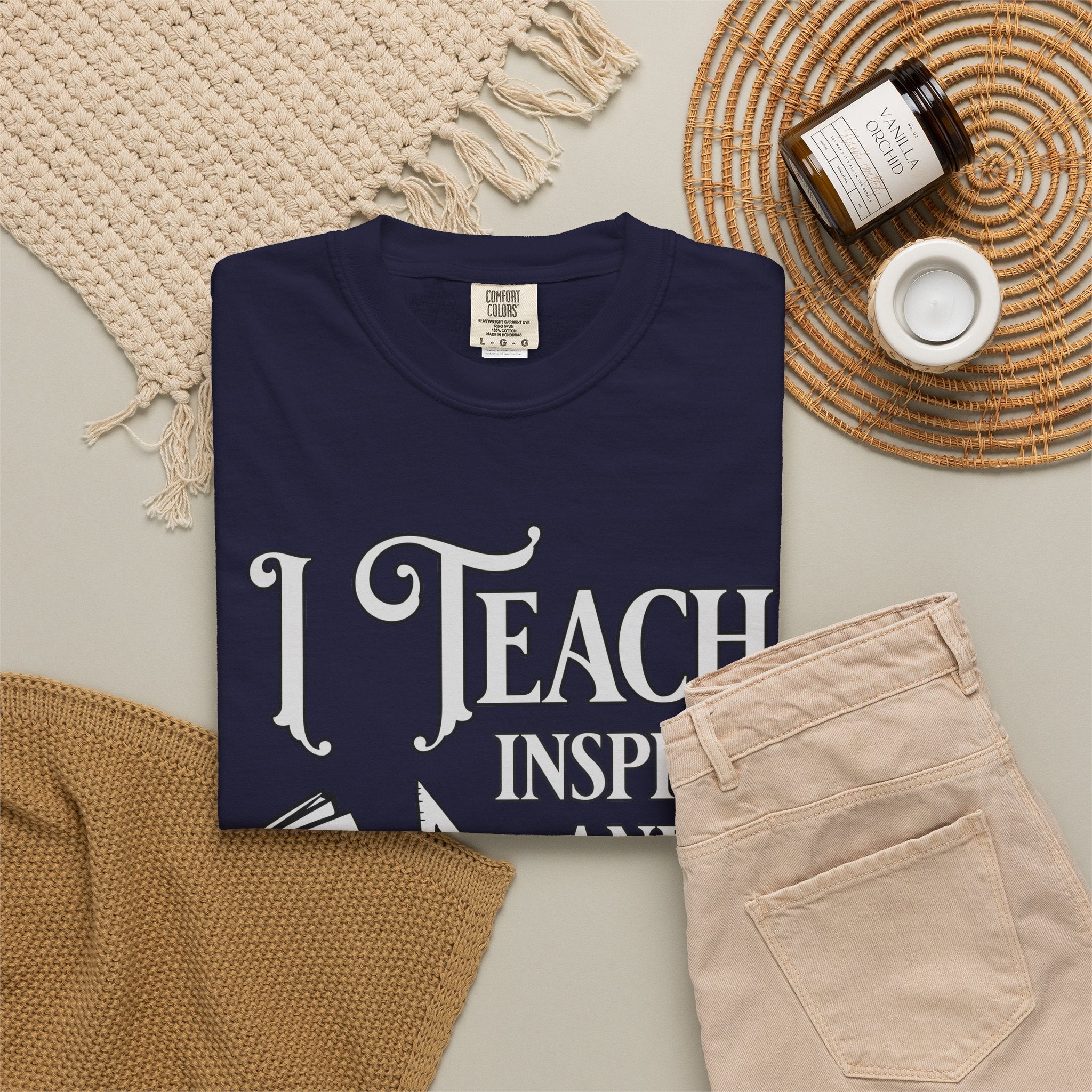 Teacher Coffee T-Shirt — “I Teach, Inspire and Survive on Coffee” Teacher Gift Tee