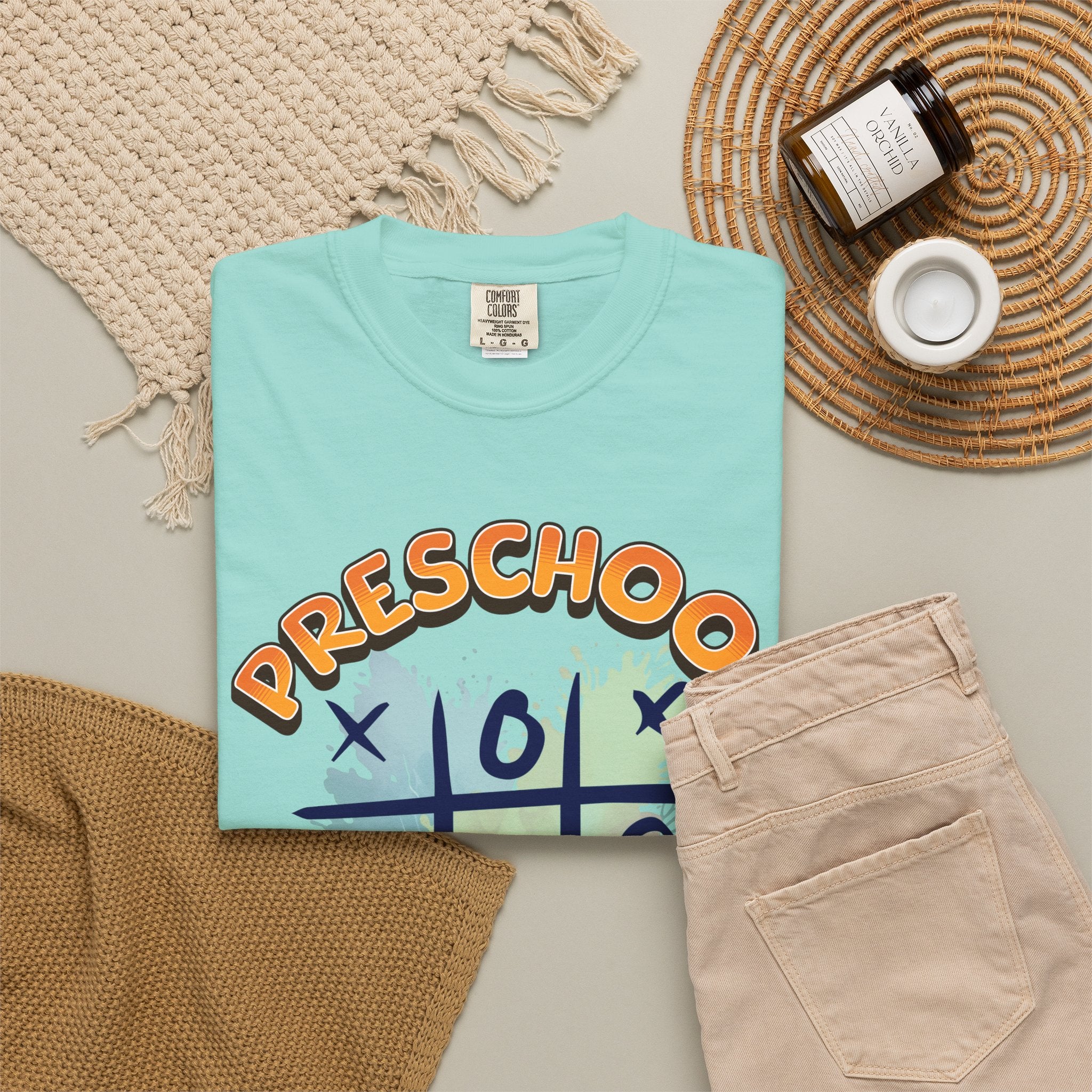 Preschool Teacher Tic-Tac-Toe T-Shirt — Hello Kindergarten Classroom Tee