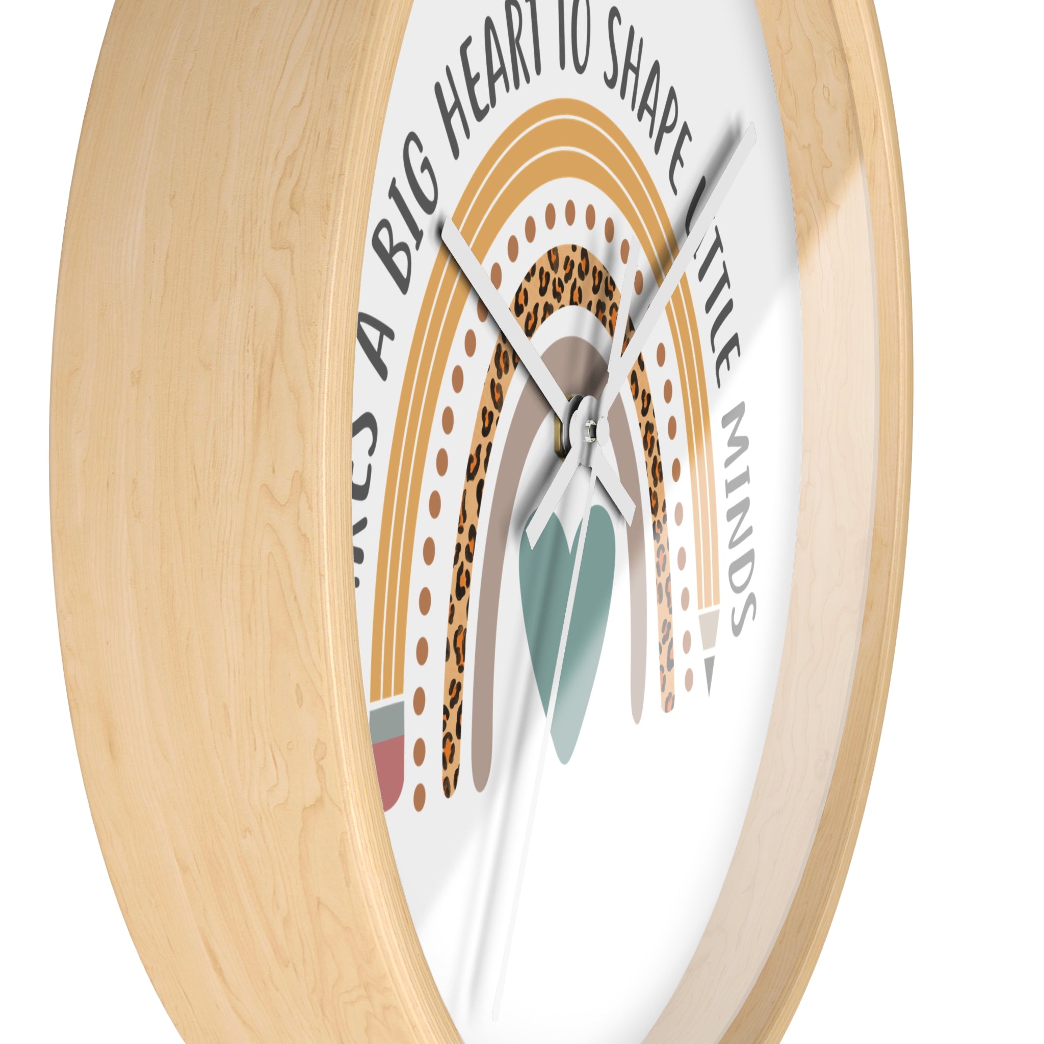 Teacher Appreciation Rainbow Wall Clock – "It Takes a Big Heart to Shape Little Minds"