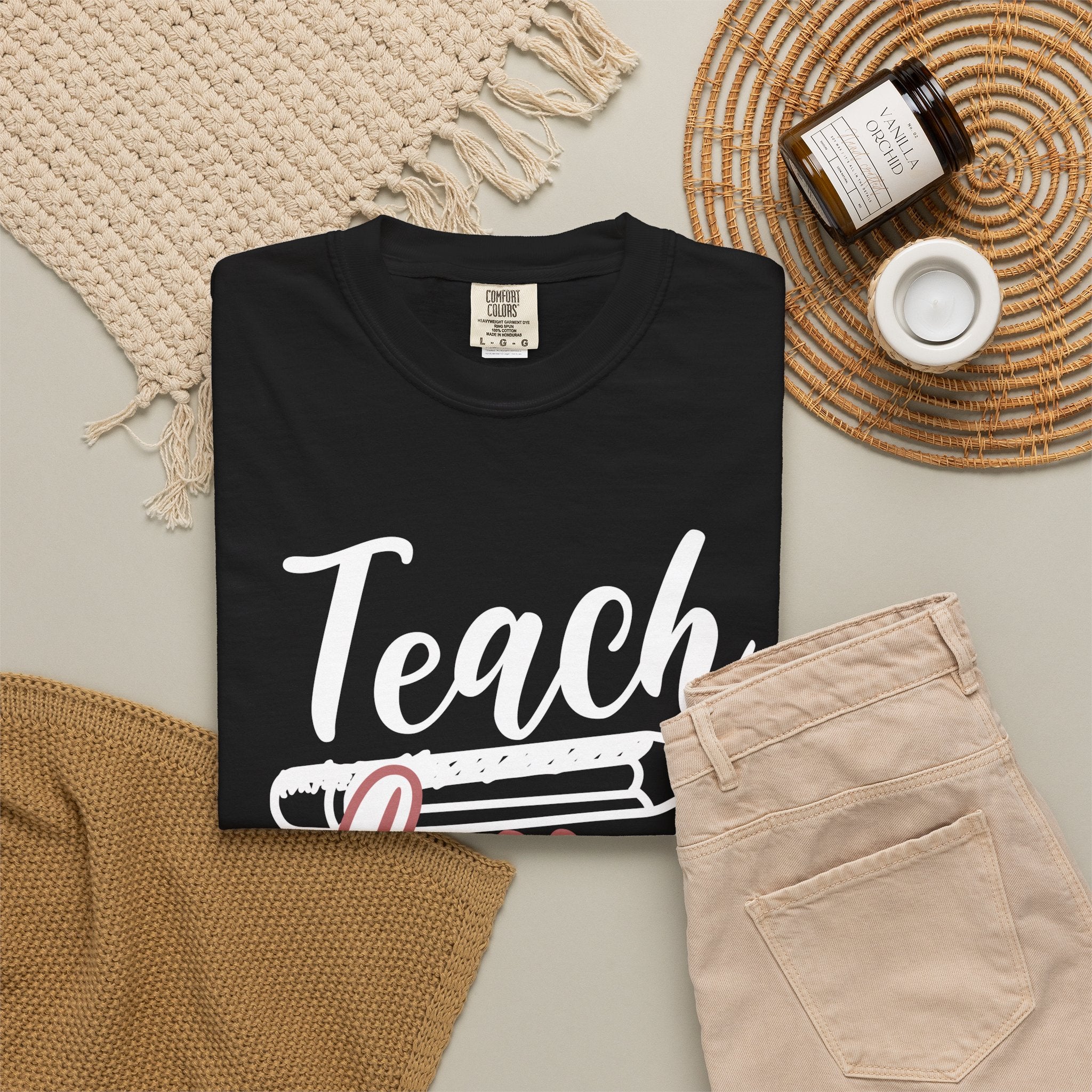 Teach Love Inspire Teacher T‑Shirt — Cute Floral Pencil School Gift