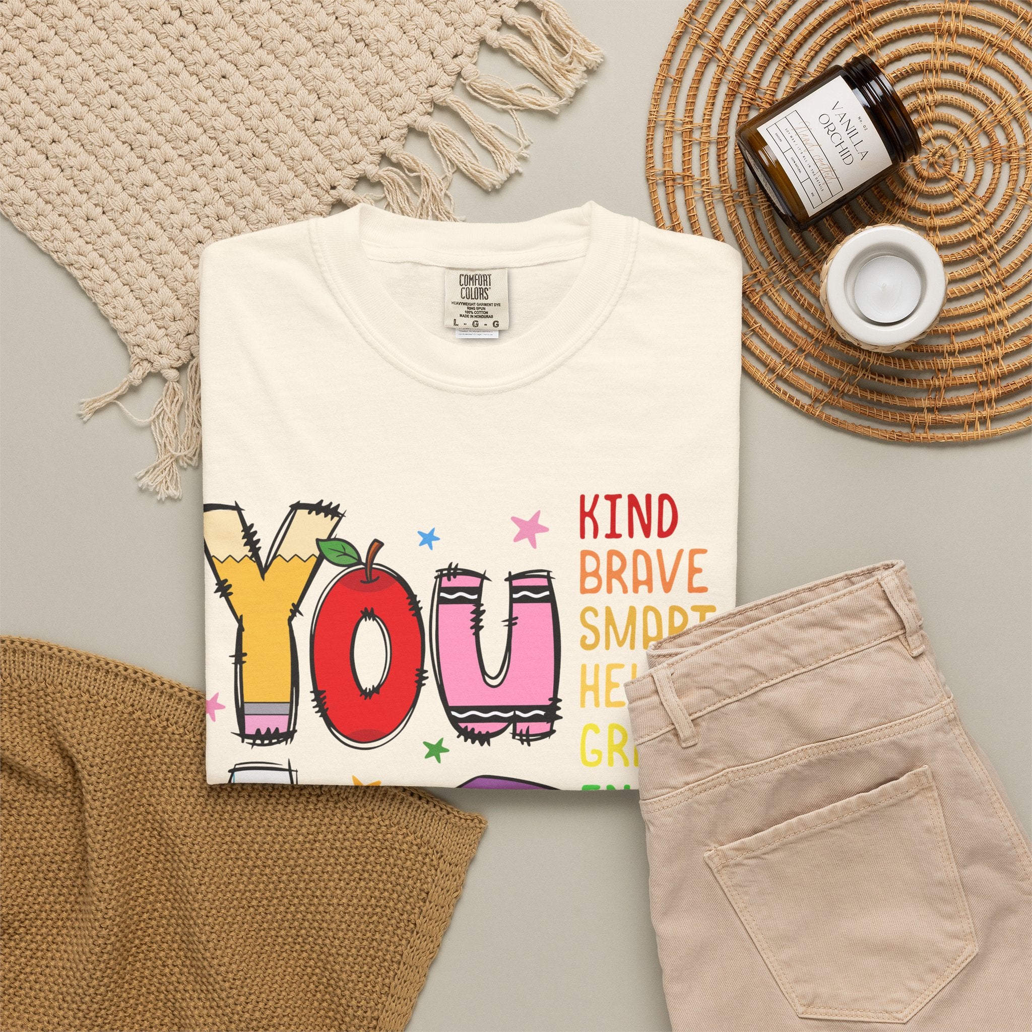 You Are Inspirational Graphic Tee — Kind, Brave, Smart Positive Message T-Shirt